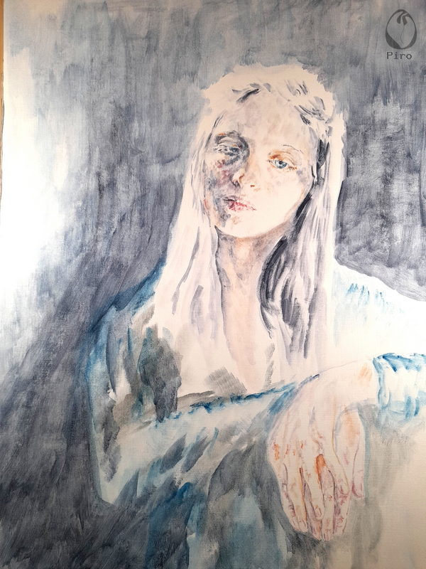 oil on paper - olio su carta di Piro